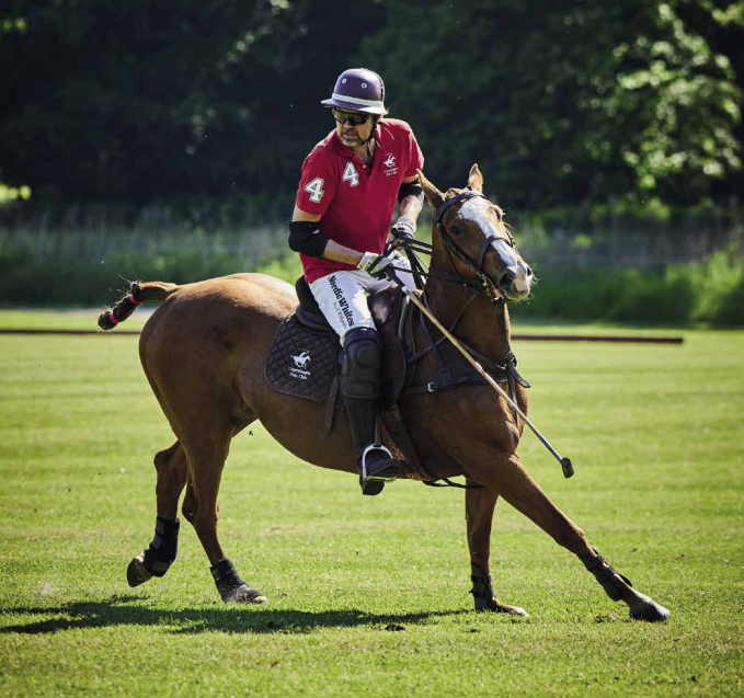 One of Copenhagens Polo Club members during a polo match